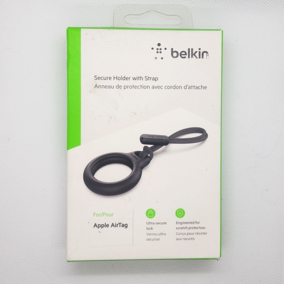 New Belkin AirTag Case with Strap, Secure Holder Protective Cover - Black NIB - Picture 8 of 9